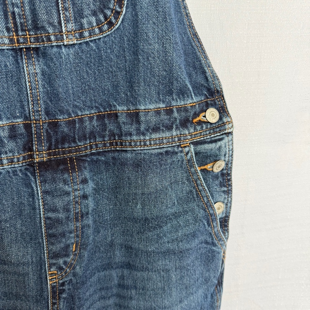 Old Navy Retro Y2K 90s Indigo Blue Denim Ankle Length Overalls Size 6 - Picture 3 of 14